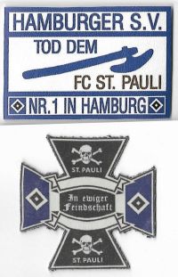 2x Anti St. P. Aufnäher / unter Normale HSV-Aufnäher / Antiaufnäher