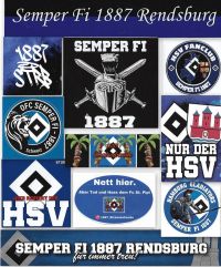 7x Semper Fi & 3x Straßenbande / unter Aufkleber