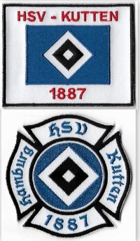 2x HSV-Kutten 1887 / unter Fan-Club Aufnäher