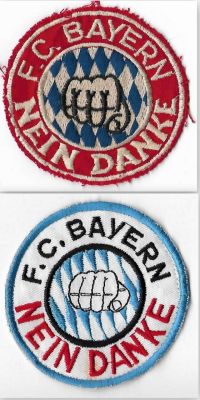 2x Bayern - Nein Danke Aufnäher / unter Normale HSV-Aufnäher / Anti Aufnäher