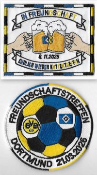 2x Freundschaftsaufnäher HSv & BVB