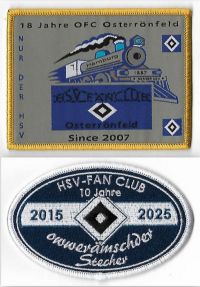 Osterrönfeld 18 Jahre & Owwerämschder Stecher 10 Jahre / unter Fan-Club Aufnäher